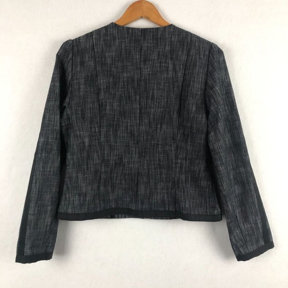 Larry Levine Stretch Women's Size Small Cotton Twill Black Cropped Jacket - Picture 2 of 10